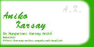 aniko karsay business card