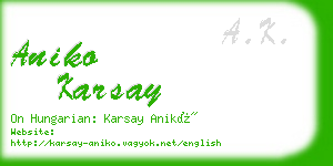 aniko karsay business card